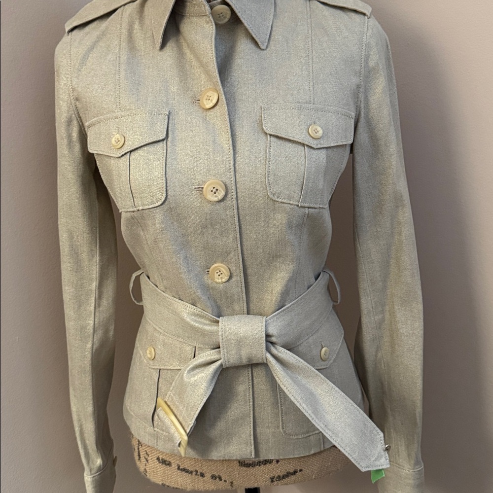Black Label Ralph Lauren Beige Utility Jacket with Belt - Picture 2 of 12